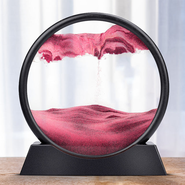 Moving Sand Art Picture Round Glass 3D Hourglass